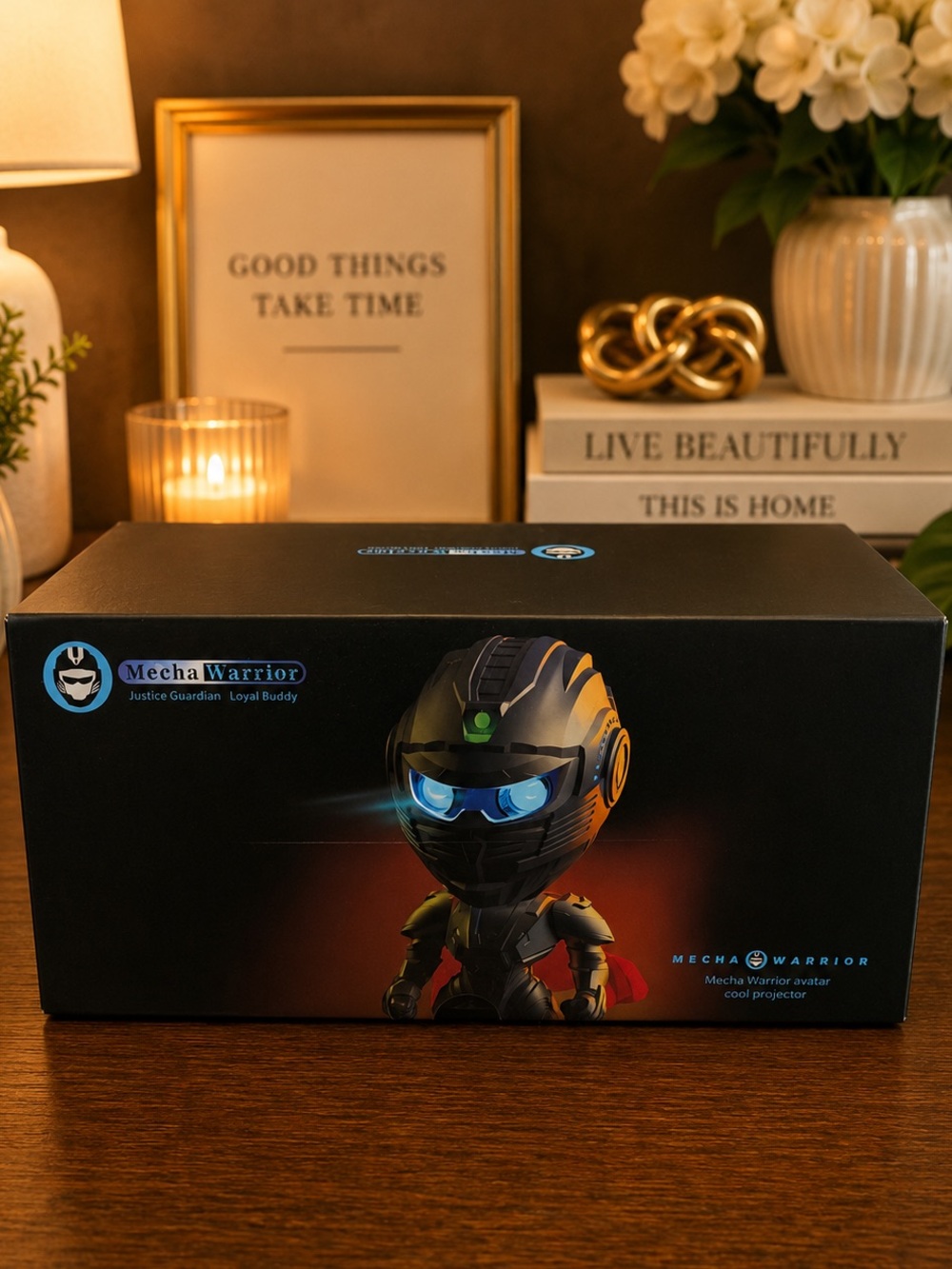 Mecha Warrior VR Headset Cover - Black with Blue Accents